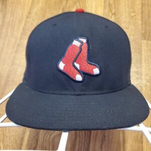 Vintage Boston Red Sox Hat Fitted 7 3/8 Blue New Era On-Field‎ MLB Baseball